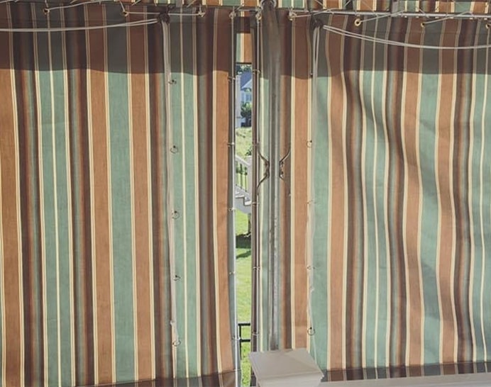 traditional outdoor roman curtains